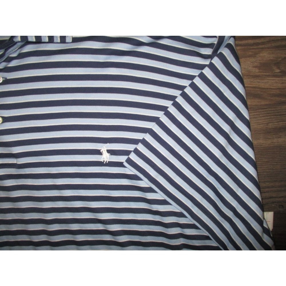 Polo Ralph Lauren Men's Pima Cotton Soft Touch Blue Striped Polo Shirt Size 4xb